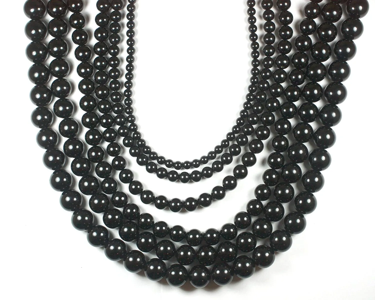 | Handmade Black Onyx Crystal Mens Necklace - Grounding Genuine Gemstone Beaded Mala | Willpower, Protection, Prosperity Choker - Jewelry Gift for Mens, Womens, | 8mm Beads, 19