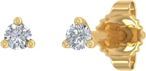 0.05 Carat 3-Prong Diamond Very Small Stud Earrings in 14K Gold