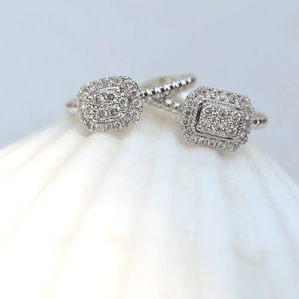 0.25ct TW Diamond Halo Engagement Ring in 9ct White Gold