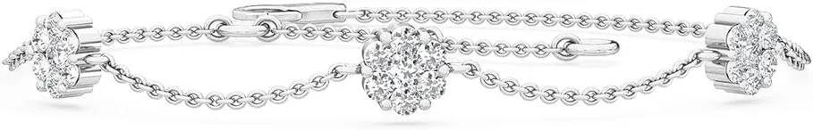 1-20 Carat (ctw) White Gold Round Cut LAB GROWN Diamond Bracelets (Color D-E Clarity VS1-VS2)