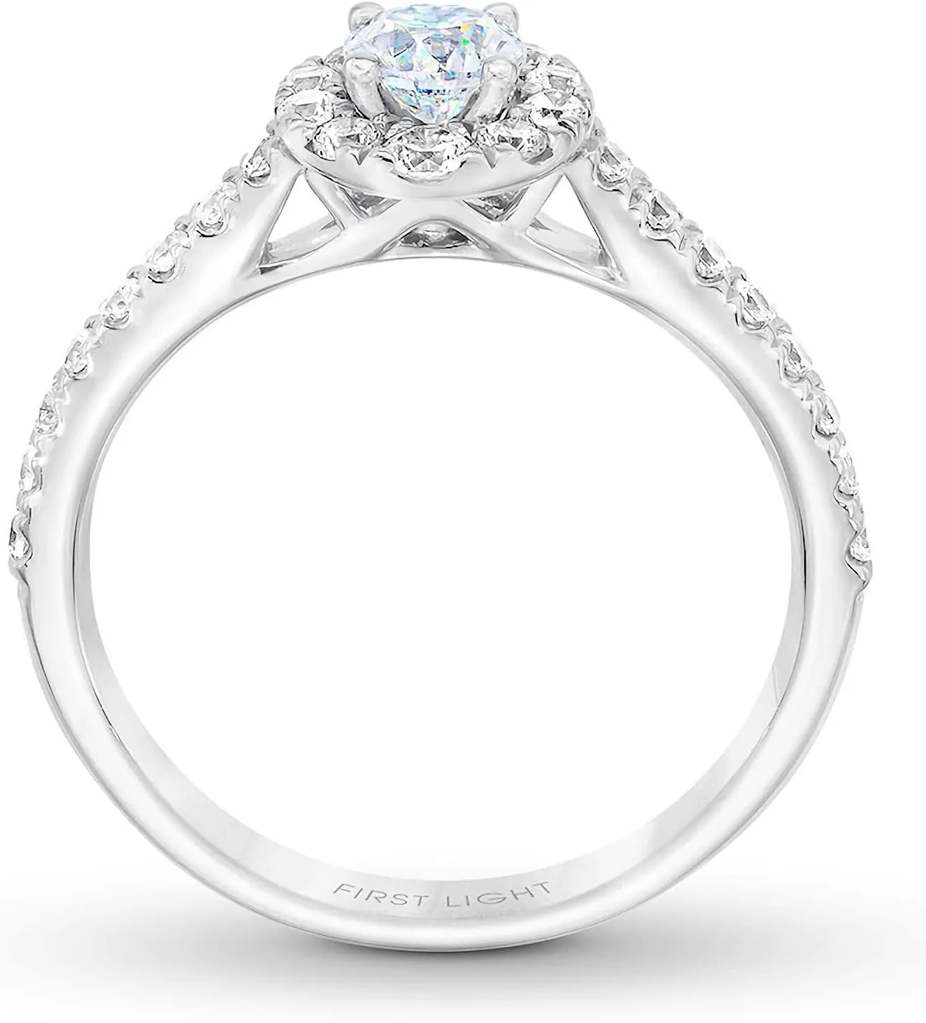 1-3/8 Carat Halo Bridal Set Moissanite Engagement Rings for Women Platinum Plated Silver Round Moissanite Rings
