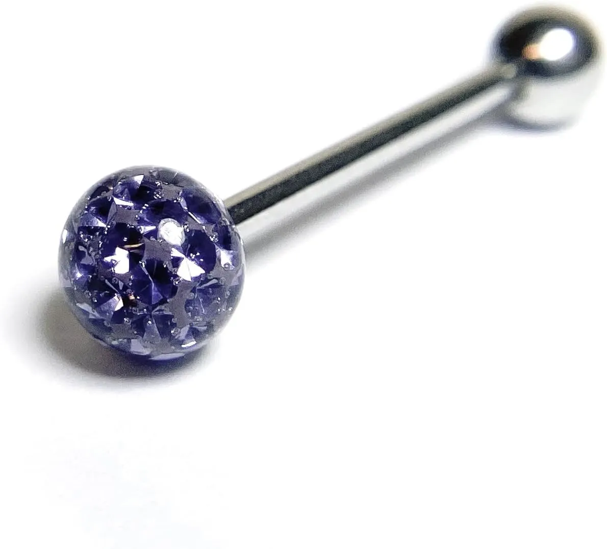 1 Piece of Brilliant Epoxy Coated Ferido Gem Ball Tongue Ring - Body Jewelry - Gems CAN'T fall out!
