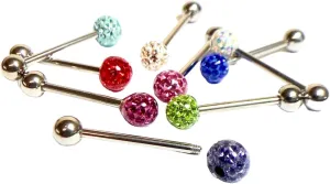 1 Piece of Brilliant Epoxy Coated Ferido Gem Ball Tongue Ring - Body Jewelry - Gems CAN'T fall out!