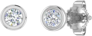 1/10 to 0.35 Carat Bezel Set Diamond Stud Earrings in 10K Gold