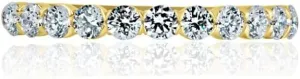 1/2 Carat Lab Grown Diamond Band Ring for Women, Half Eternity Round Diamond Ring 14K White or Yellow Gold, Anniversary Wedding Ring F color and VS clarity Size 4-10 (Yellow, 5)