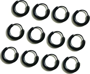 12 Pairs Anti-Allergy Unisex Cute Plastic Hoop Ear Retainers, Nose Rings, With Buckle, For Sensitive Ears & Skin