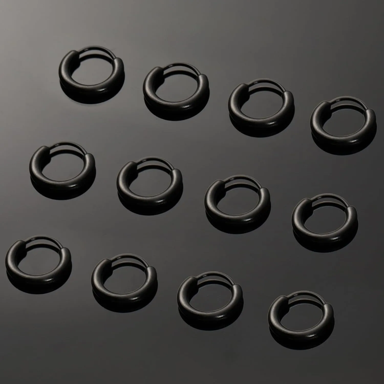 12 Pairs Anti-Allergy Unisex Cute Plastic Hoop Ear Retainers, Nose Rings, With Buckle, For Sensitive Ears & Skin