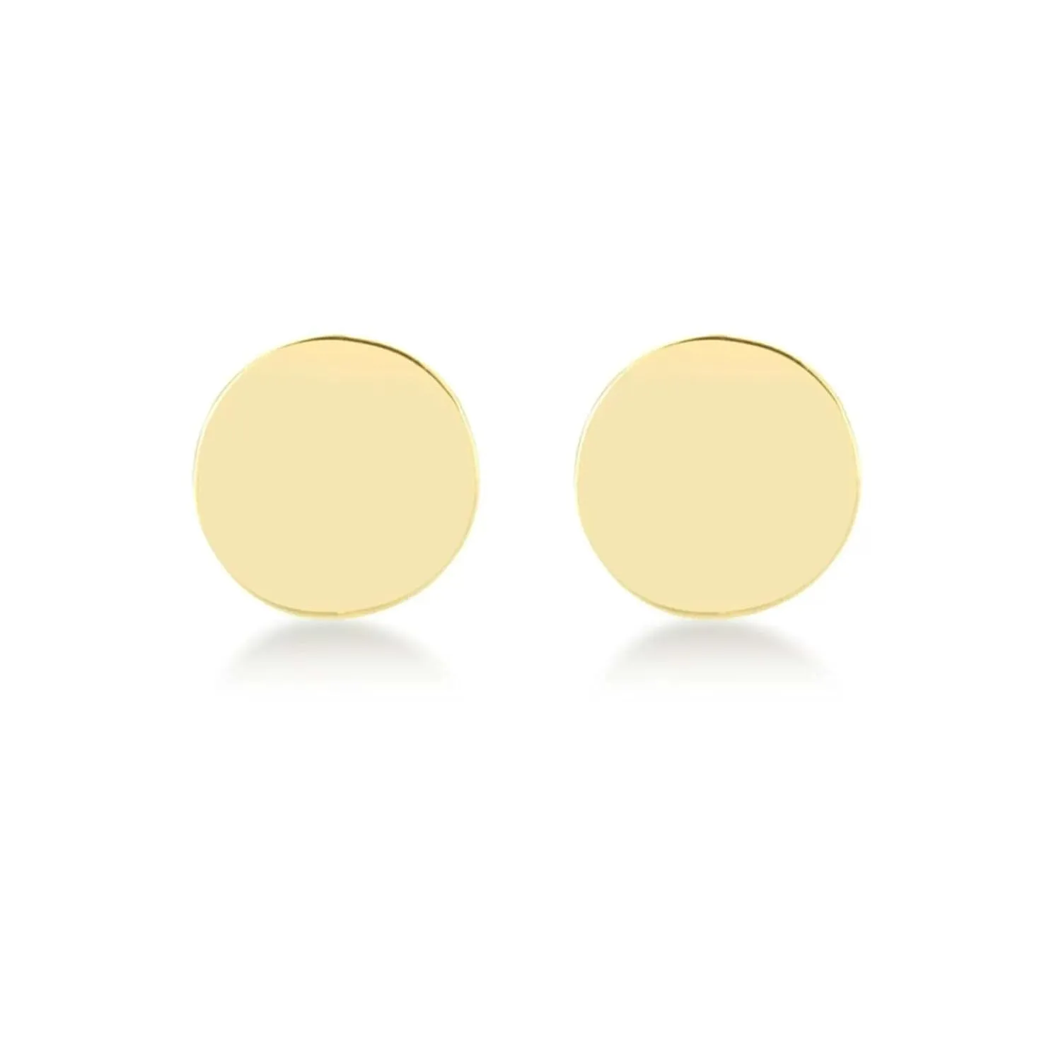 14k Gold Dot Flat Disc Stud Earrings, Gold or Silver Tiny Stud Earrings, Dainty Minimalist Simple Everyday Earrings for Women Men Girls (5mm 14k gold)