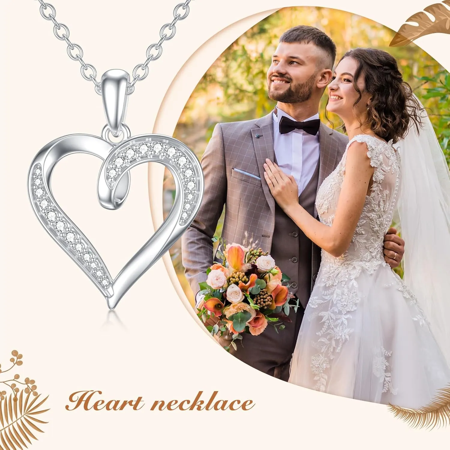 14K Gold Heart Pendant Necklace for Women, 14KT Gold Heart Moissanite Love Necklace Jewelry Mothers Day Gifts for Mom Her Wife Birthday Anniversary Jewelry, 16 2 Inch
