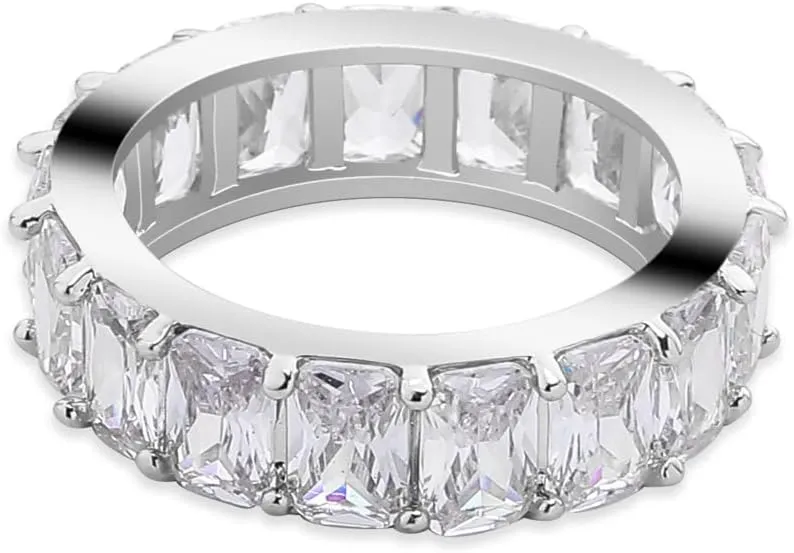 14K Gold Rectangular Cushion Cut Mossanite Ring, Single-Row Inlaid Couple Rings, A Gem of a Gift for Loved Ones,Fathers Day From Daughter