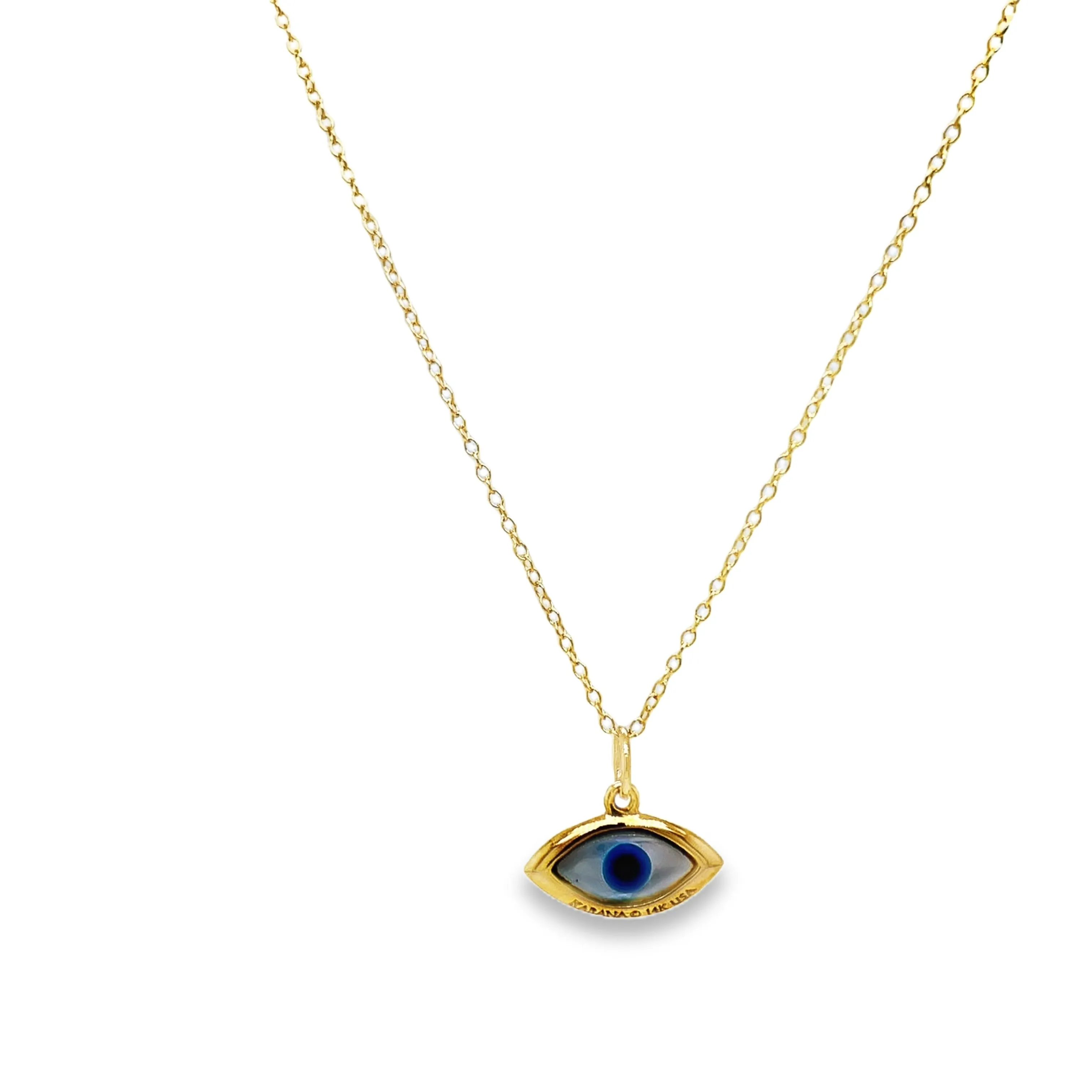 14k Small Evil Eye Pendant Necklace