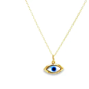 14k Small Evil Eye Pendant Necklace