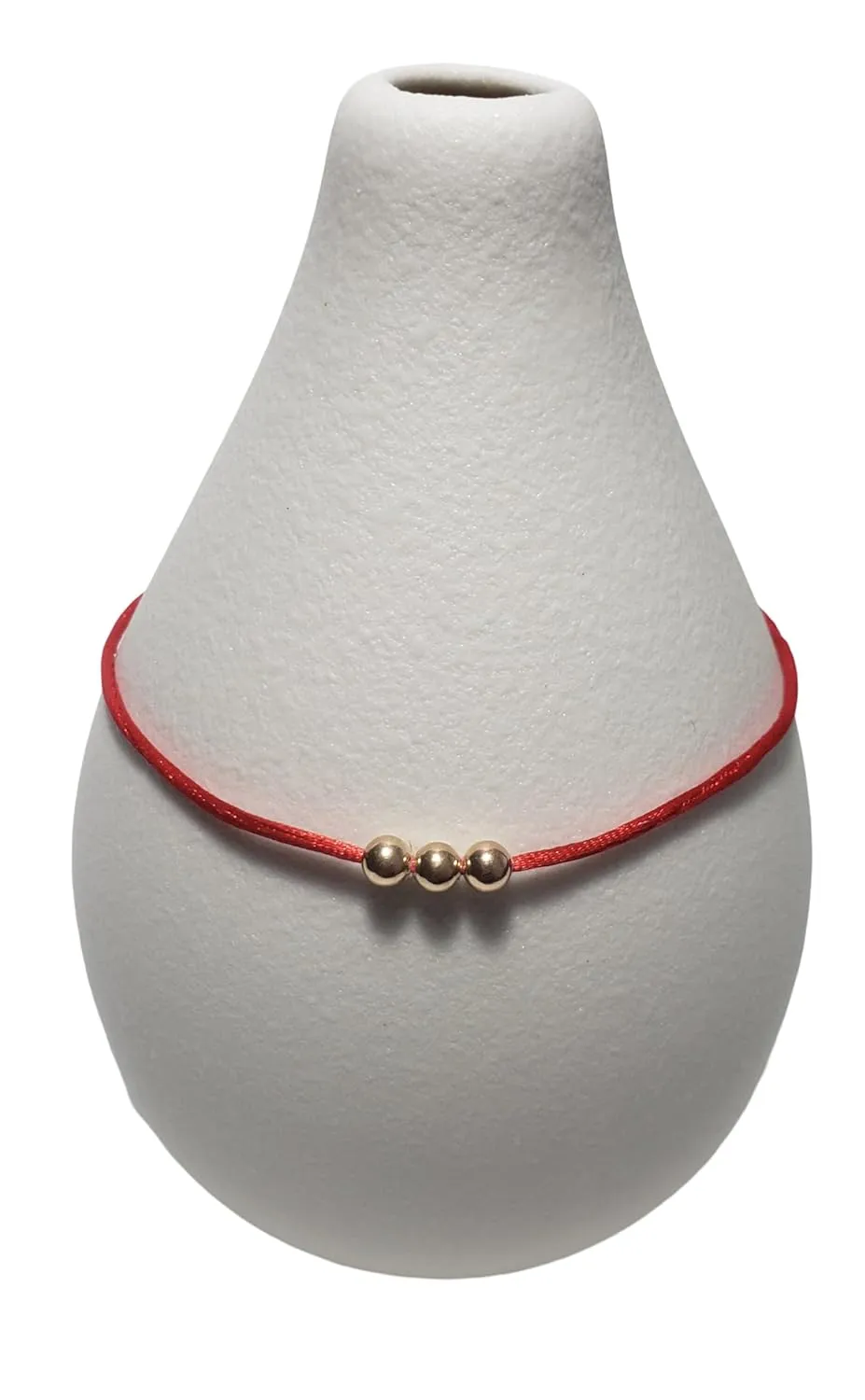 14K SOLID GOLD Beads RED Kabbalah Tibetan Buddhist STRING Adjustable BRACELET Friendship Love POWER and GOOD LUCK PROTECTS YOU From Harmful Energy And NEGATIVITY