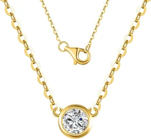 14k Solid Gold Diamond Solitaire Necklace Series,No fading, No allergies, Non gold-plating,Lab grown Diamond, DEF VS~VVS, Classic,Lobster buckle