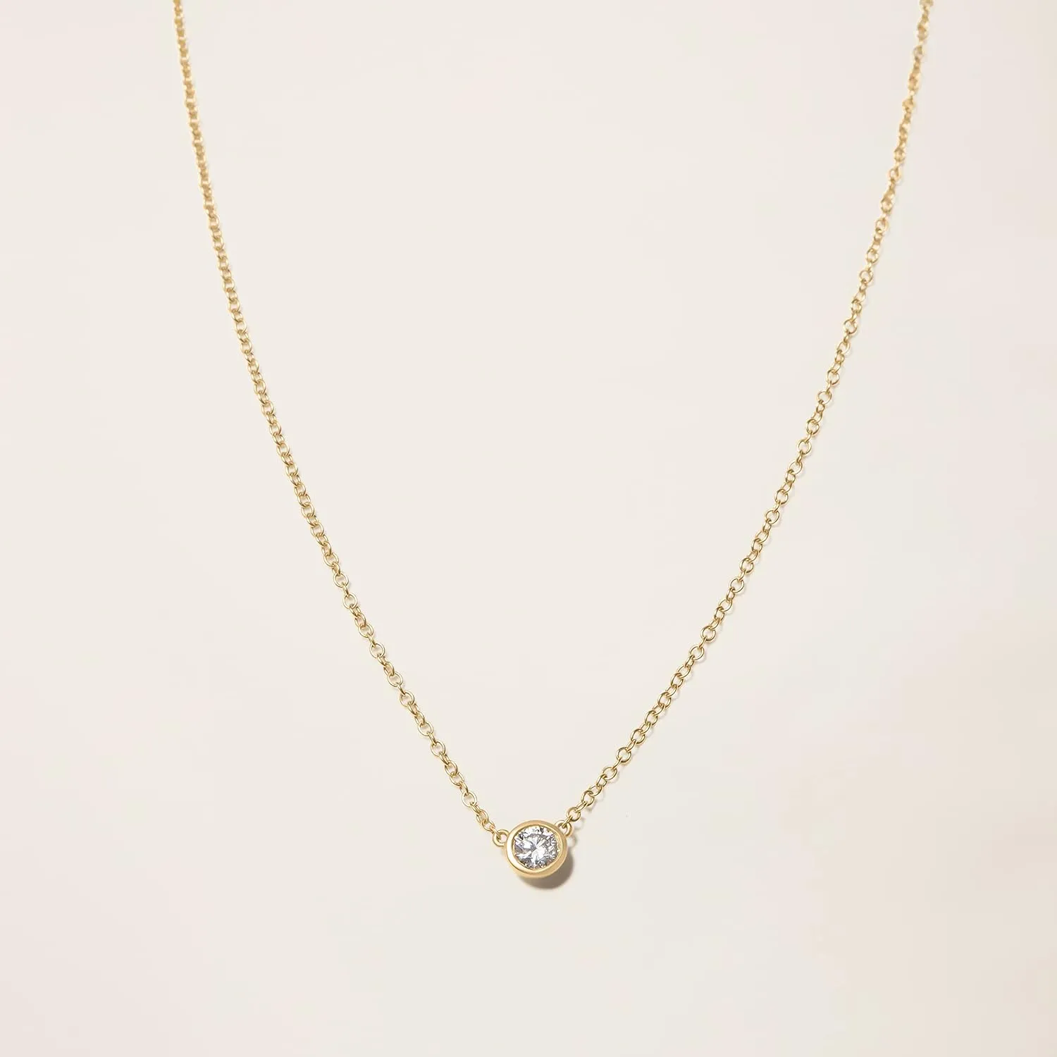 14k Solid Gold Diamond Solitaire Necklace Series,No fading, No allergies, Non gold-plating,Lab grown Diamond, DEF VS~VVS, Classic,Lobster buckle
