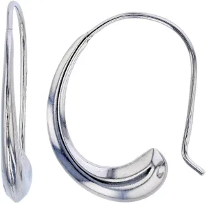 14K Solid Gold Plated 925 Sterling Silver Rhodium Fish Hook Hoop Earrings | Earrings For Women | Yellow Rose White Gold Plated | Slide On | Modern Look & Feel