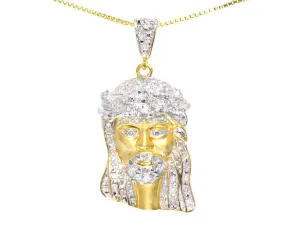 14K Yellow/White Gold Plated Brass AAA Good Quality Jesus Piece Pendant, Hip Hop Costume Fashion Jewelry for Men, Stylish Statement Necklace