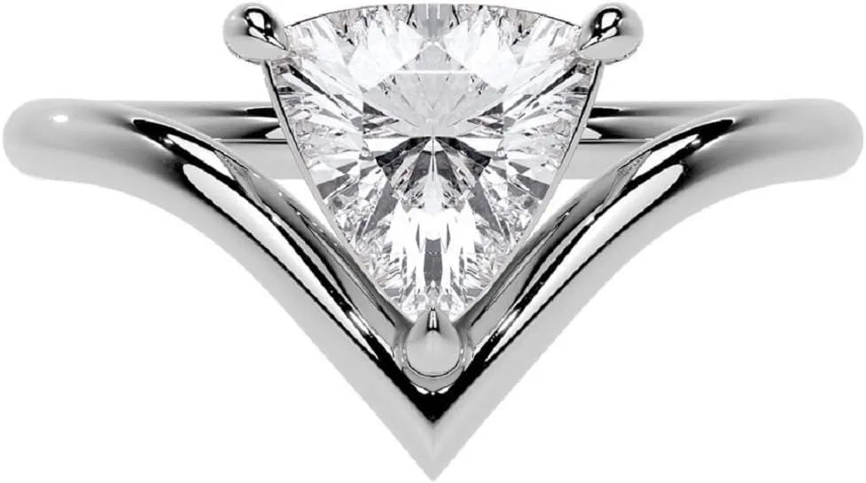 1.5 CT Trillion Cut Moissanite Diamond Handmade Engagement Ring Sterling Silver Solitaire Bridal Wedding Ring for Women, Anniversary Rings her