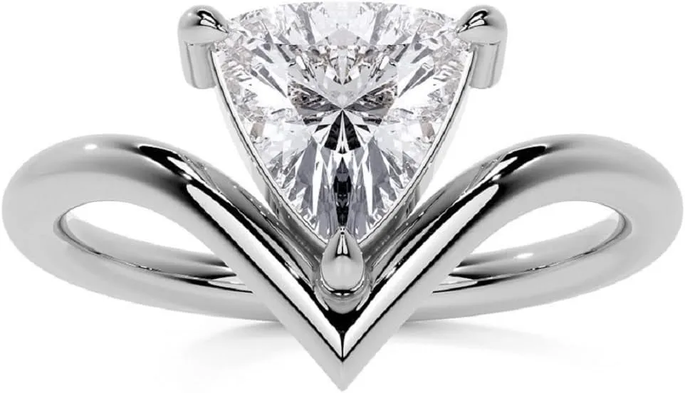1.5 CT Trillion Cut Moissanite Diamond Handmade Engagement Ring Sterling Silver Solitaire Bridal Wedding Ring for Women, Anniversary Rings her