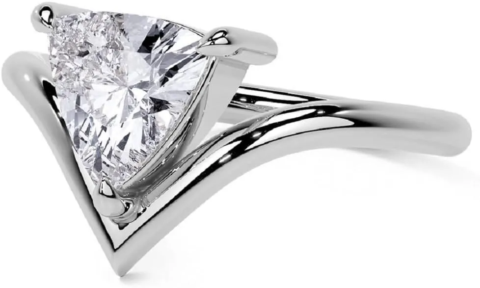 1.5 CT Trillion Cut Moissanite Diamond Handmade Engagement Ring Sterling Silver Solitaire Bridal Wedding Ring for Women, Anniversary Rings her