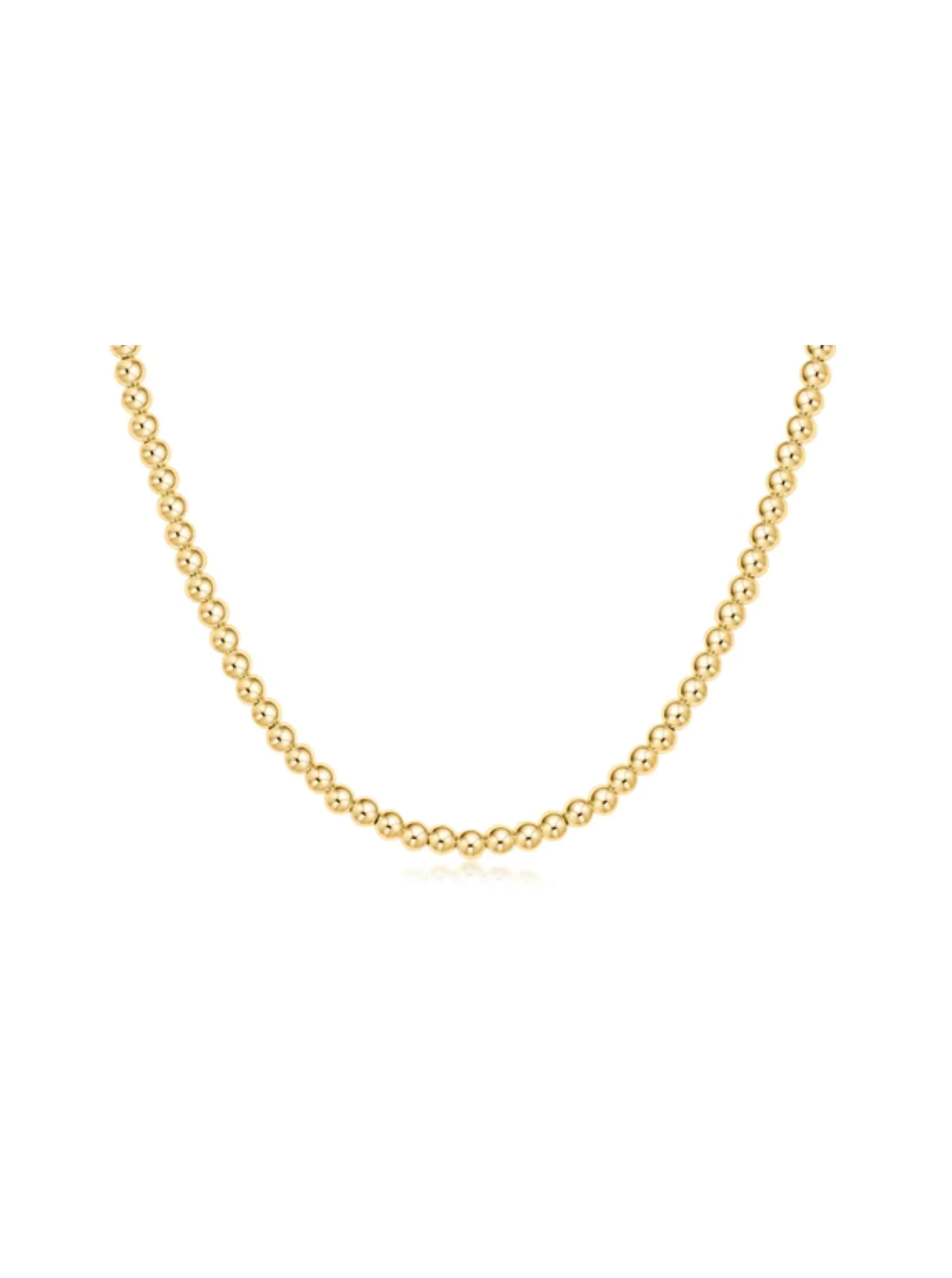 15" Choker Classic Gold 4MM Bead [N15CLG4]