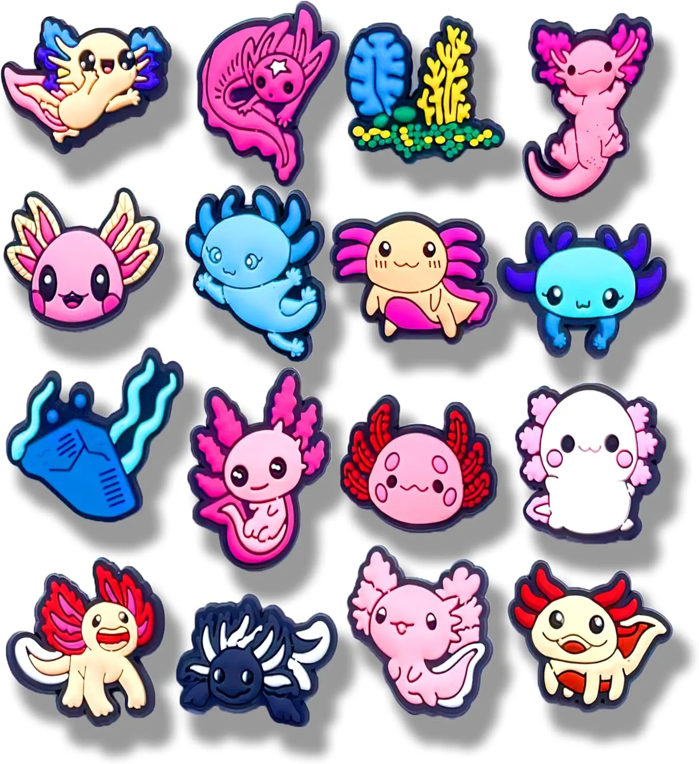 16 Pcs Axlotl Shoe Charms, Shoe Decoration Party Gifts For Boys Girls Kids, Women. (16 pcs axlotl)