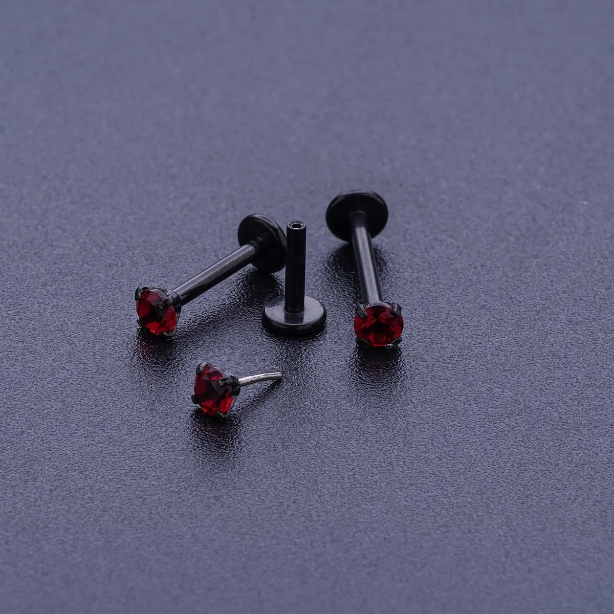 16G 18G 20G Threadless Push in Lip Ring for Women Men Black Stainless Steel CZ Top Labret Stud Jewelry for Nose Tragus Helix Cartilage Monroe Piercing Jewelry 6mm 8mm 10mm