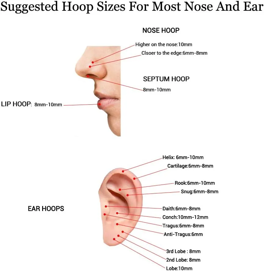16G 18G 6mm 8mm 10mm Hinged Clicker Segment CZ Twisted Clicker Nose Rings Hoop Helix Cartilage Daith Tragus Sleeper Earrings Body Piercing for Women Men