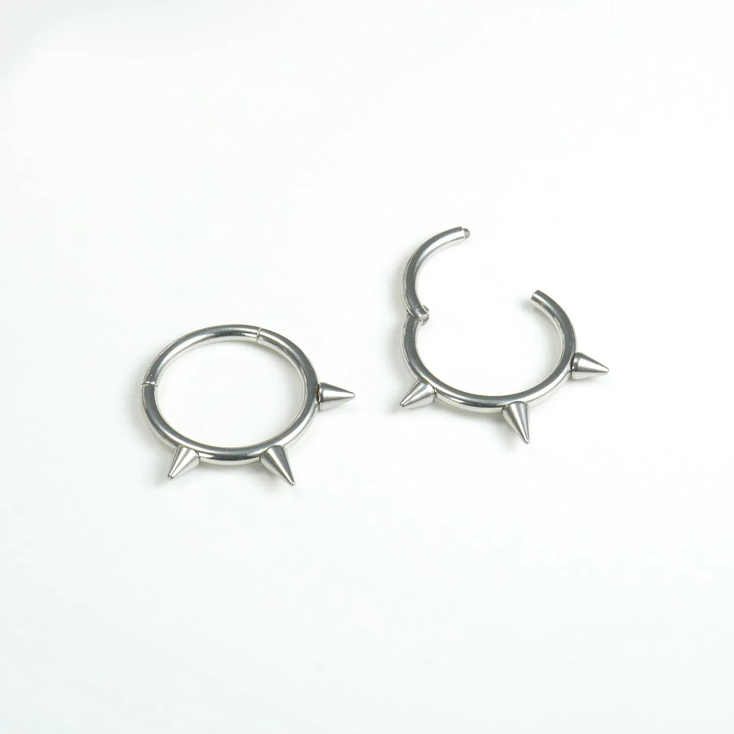 16G 2PCs Spike Clicker Snake Bite Jewelry, Septum Ring, Hoop Lip Rings Snake Bites, Labret Jewelry for Lip Piercing, Cartilage Hoop Earrings, 8mm 10mm 12mm
