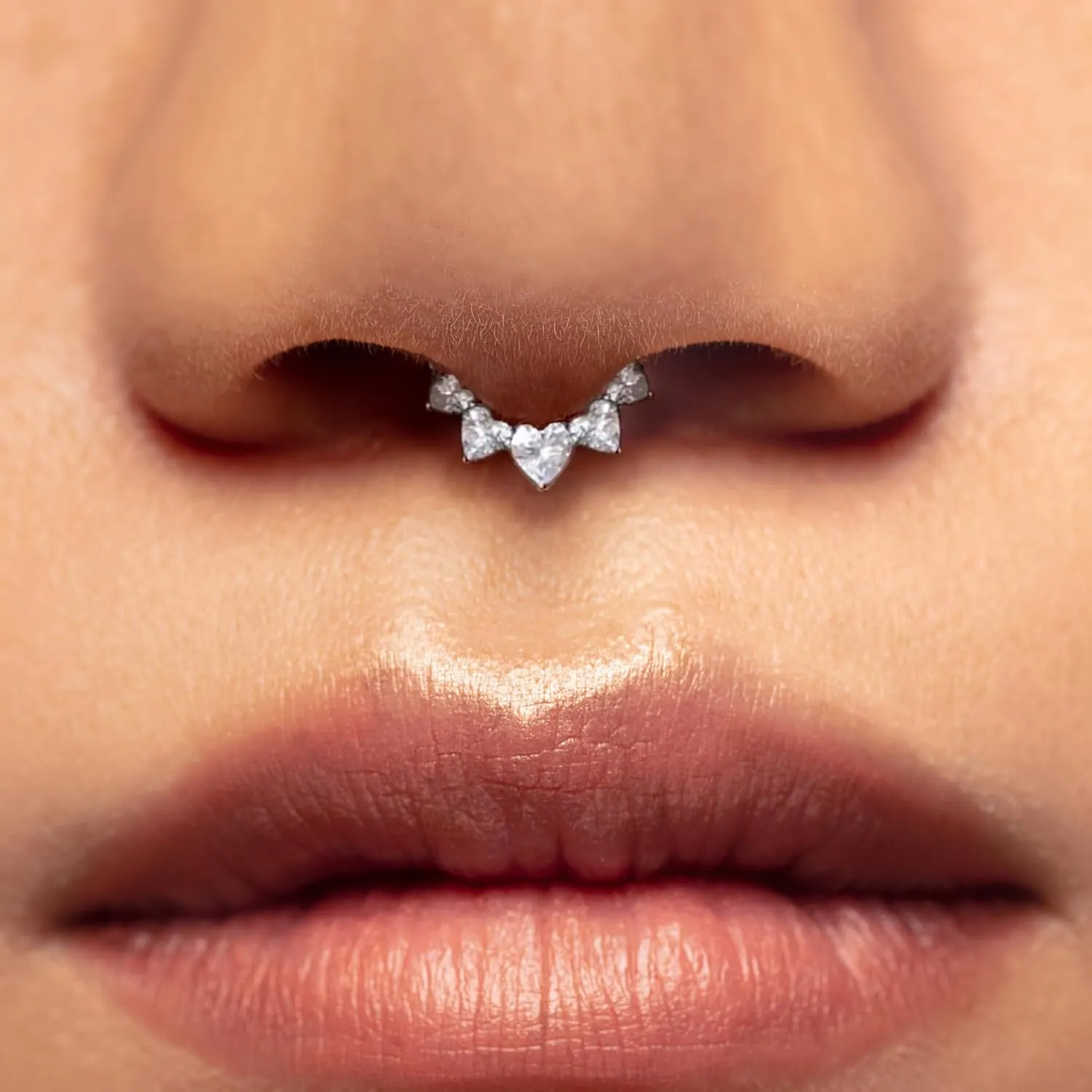 16G Heart CZ Septum Ring Surgical Steel Daith Earring, Gold/Silver Septum Jewelry for Septum Piercing, Septum Clicker Daith Piercing Jewelry 16 Gauge 8mm/10mm
