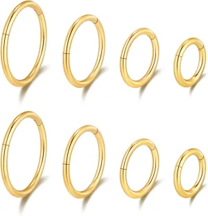 16g Nose Septum Rings: Helix Cartilage Daith Tragus Earring Piercing Ring Hoop, Surgical Steel Nose Ear Clicker Rings Piercing Jewelry For Women Men 6mm 8mm 10mm 12mm