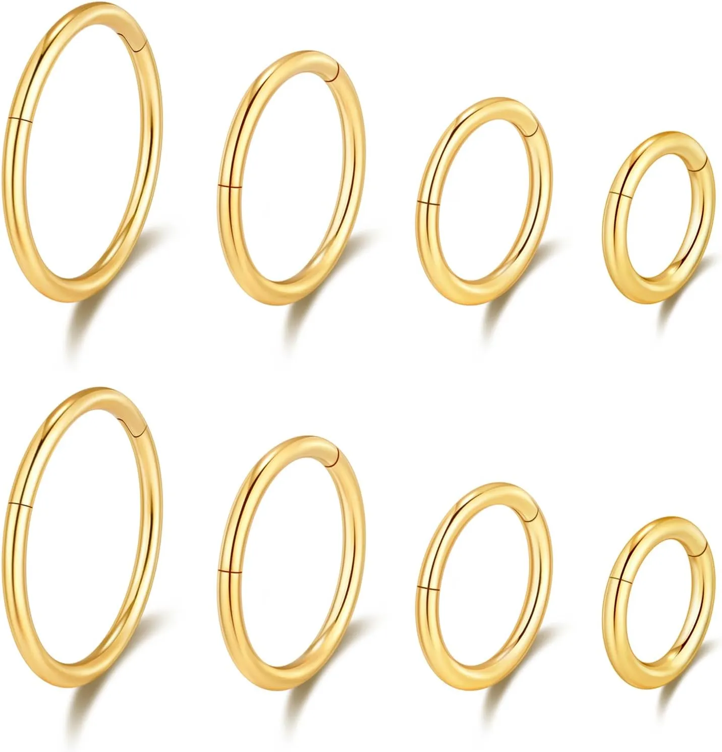 16g Nose Septum Rings: Helix Cartilage Daith Tragus Earring Piercing Ring Hoop, Surgical Steel Nose Ear Clicker Rings Piercing Jewelry For Women Men 6mm 8mm 10mm 12mm