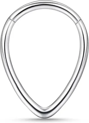 16G Teardrop Septum Ring Surgical Steel Clicker Piercing Jewelry Gold Silver Oval Daith Earring 16 Gauge 8mm