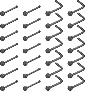 18-28Pcs Clear Nose Studs 20G Plastic Nose Rings for Surgery Bioflex Nose Piercing Retainer Invisible nose stud for Work Hypoallergenic Septum Lip Eyebrow Tongue Earrings Body Piercings Jewelry for Women Men