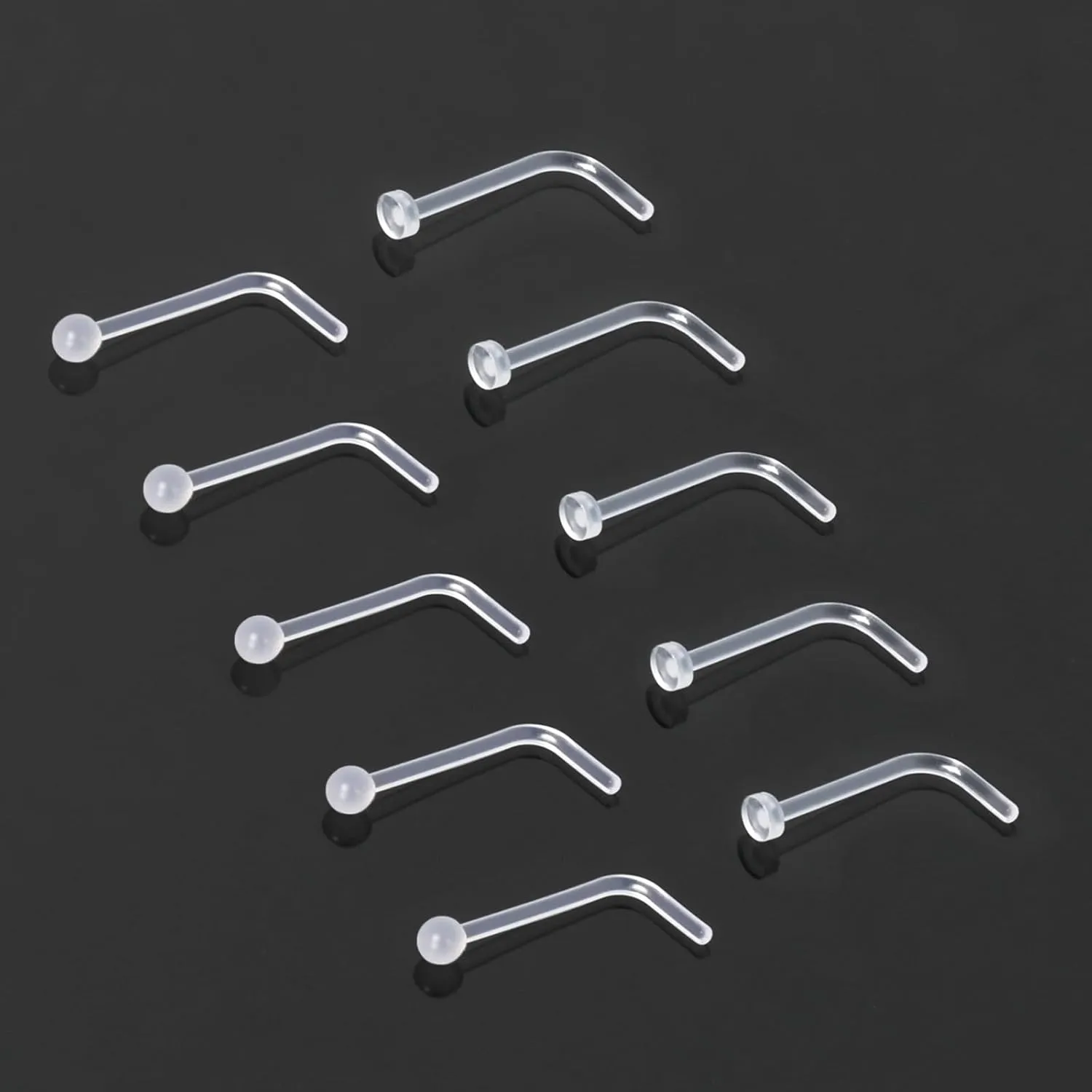 18-28Pcs Clear Nose Studs 20G Plastic Nose Rings for Surgery Bioflex Nose Piercing Retainer Invisible nose stud for Work Hypoallergenic Septum Lip Eyebrow Tongue Earrings Body Piercings Jewelry for Women Men