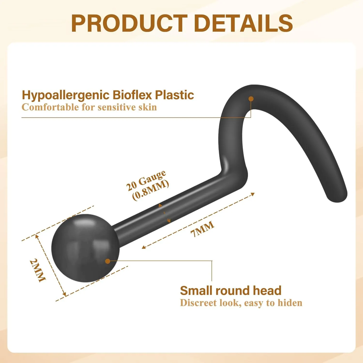18-28Pcs Clear Nose Studs 20G Plastic Nose Rings for Surgery Bioflex Nose Piercing Retainer Invisible nose stud for Work Hypoallergenic Septum Lip Eyebrow Tongue Earrings Body Piercings Jewelry for Women Men