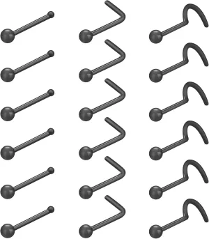 18-28Pcs Clear Nose Studs 20G Plastic Nose Rings for Surgery Bioflex Nose Piercing Retainer Invisible nose stud for Work Hypoallergenic Septum Lip Eyebrow Tongue Earrings Body Piercings Jewelry for Women Men