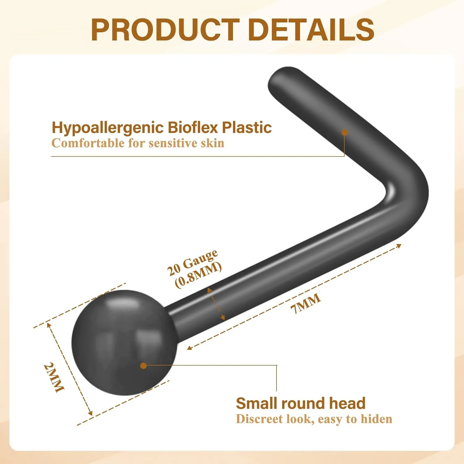 18-28Pcs Clear Nose Studs 20G Plastic Nose Rings for Surgery Bioflex Nose Piercing Retainer Invisible nose stud for Work Hypoallergenic Septum Lip Eyebrow Tongue Earrings Body Piercings Jewelry for Women Men
