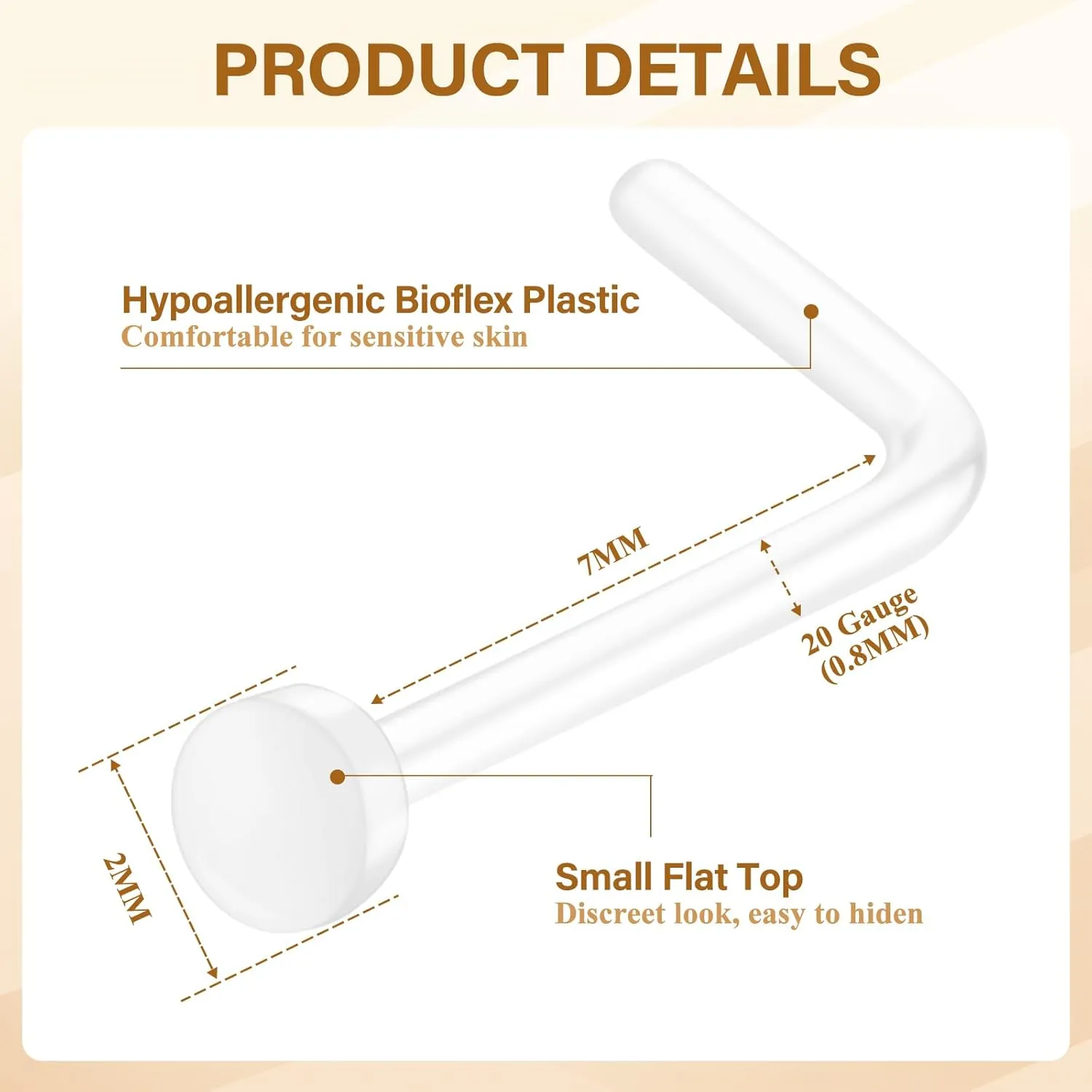 18-28Pcs Clear Nose Studs 20G Plastic Nose Rings for Surgery Bioflex Nose Piercing Retainer Invisible nose stud for Work Hypoallergenic Septum Lip Eyebrow Tongue Earrings Body Piercings Jewelry for Women Men