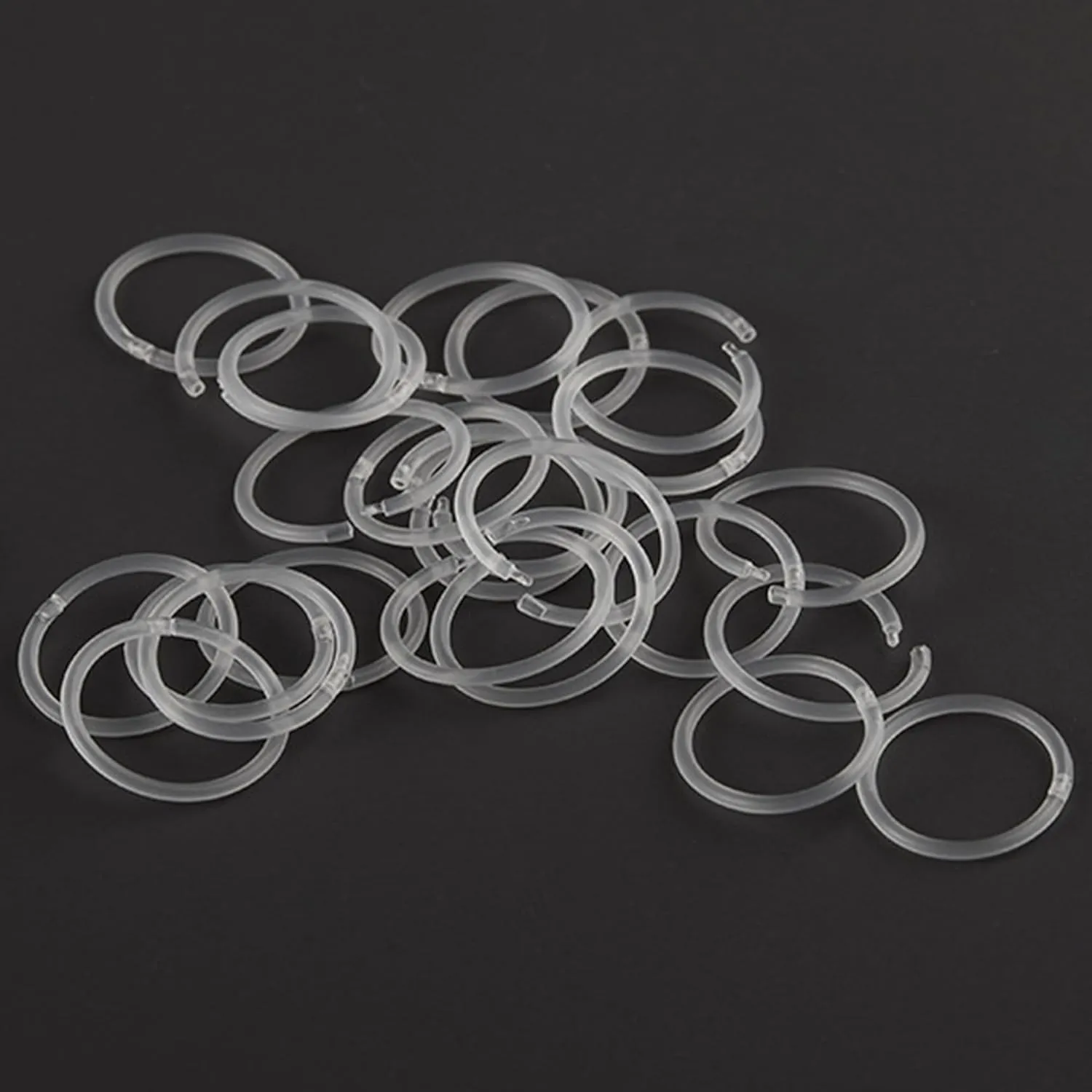18 Gauge Anti-Allergy Unisex Plastic Hoop Ear Retainers, Clear Nose Rings, With Buckle, For Sensitive Ears & Skin
