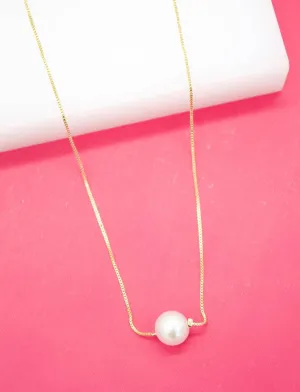 18K Gold Filled Dangle Pearl Choker