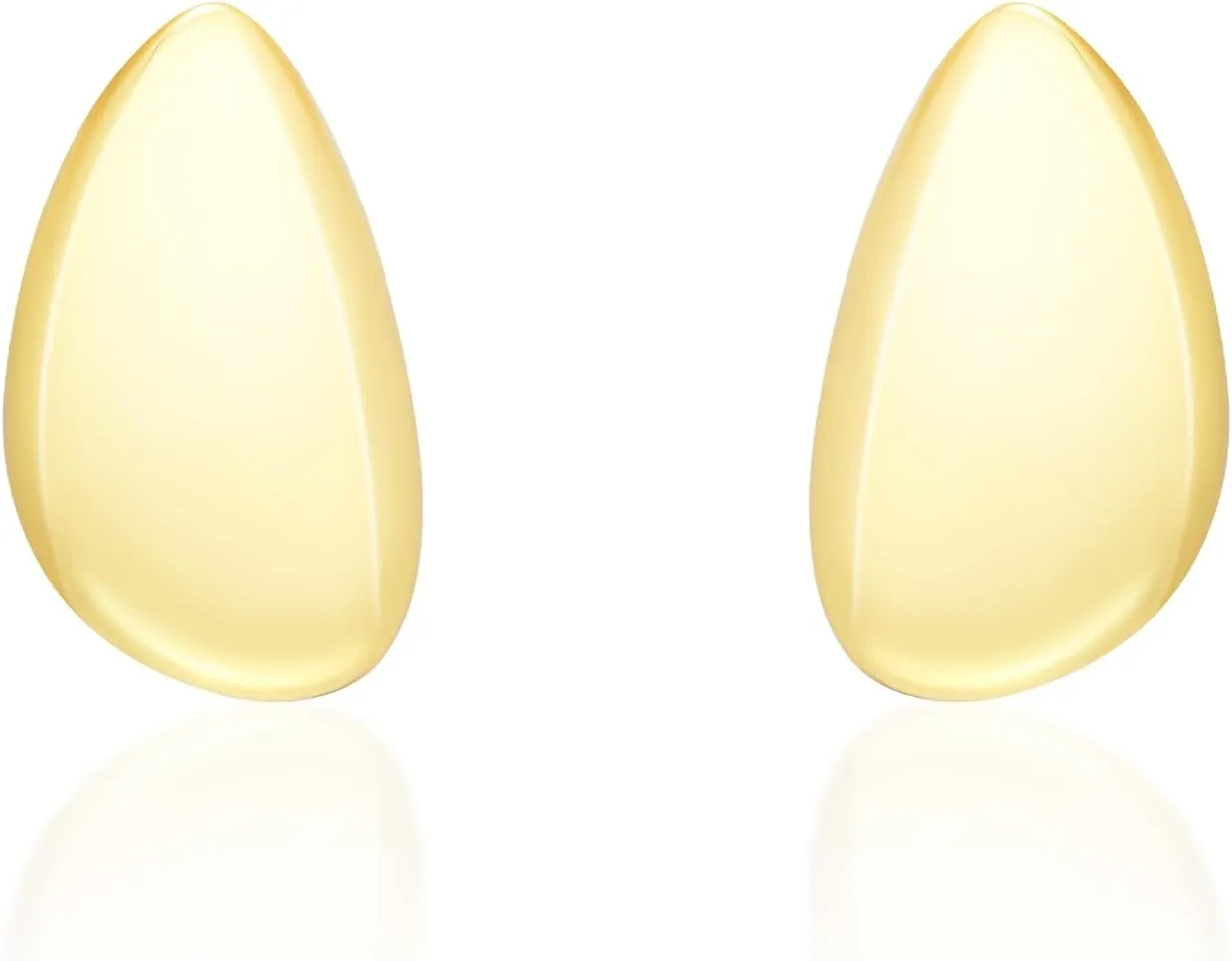 18k Gold Plated Irregular Gold Stud Earrings for Women Statement Chunky Metal Stud Featuring an Organic Teardrop Shape Textured Metal Stud Drop Dangle Earrings Studs Hypoallergenic