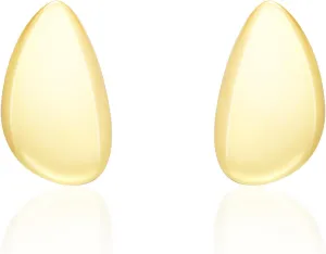 18k Gold Plated Irregular Gold Stud Earrings for Women Statement Chunky Metal Stud Featuring an Organic Teardrop Shape Textured Metal Stud Drop Dangle Earrings Studs Hypoallergenic