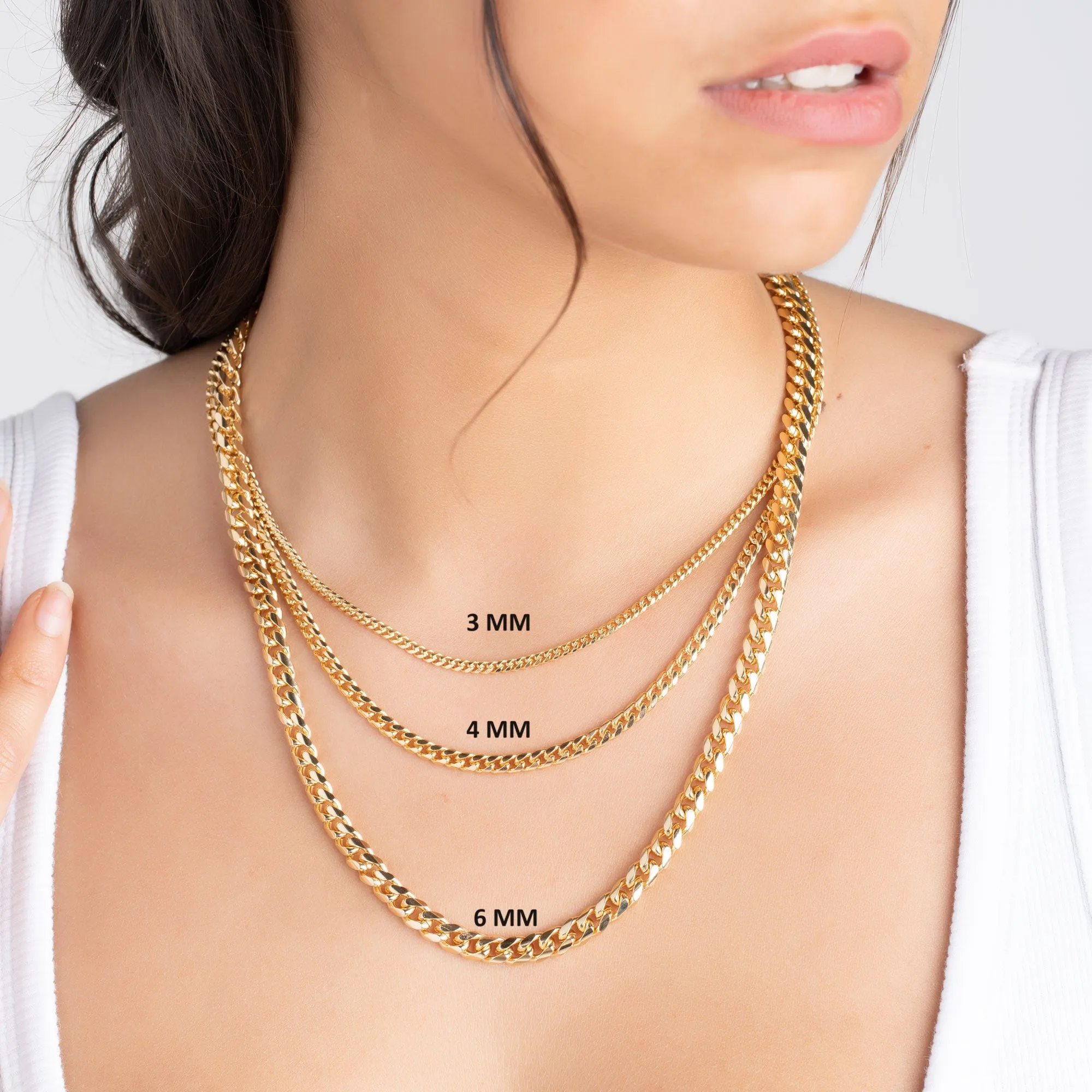 18k Gold Plated Miami Cuban Necklace 3mm Thick