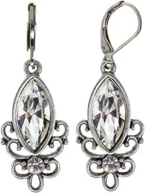 1928 Jewelry Renaissance Glam Crystal Filigree Drop Earrings