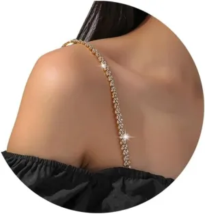 1Pair Multi-layered Rhinestone Shoulder Strap Chain for Women Sexy Crystal Strap Underwear Chain Bridal Wedding Bra Straps Dress Accessories Jewelry