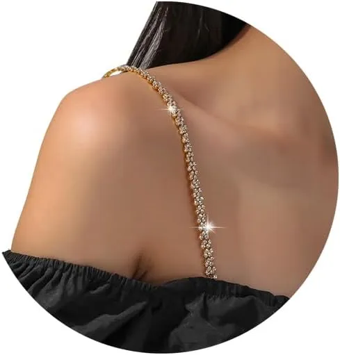1Pair Multi-layered Rhinestone Shoulder Strap Chain for Women Sexy Crystal Strap Underwear Chain Bridal Wedding Bra Straps Dress Accessories Jewelry
