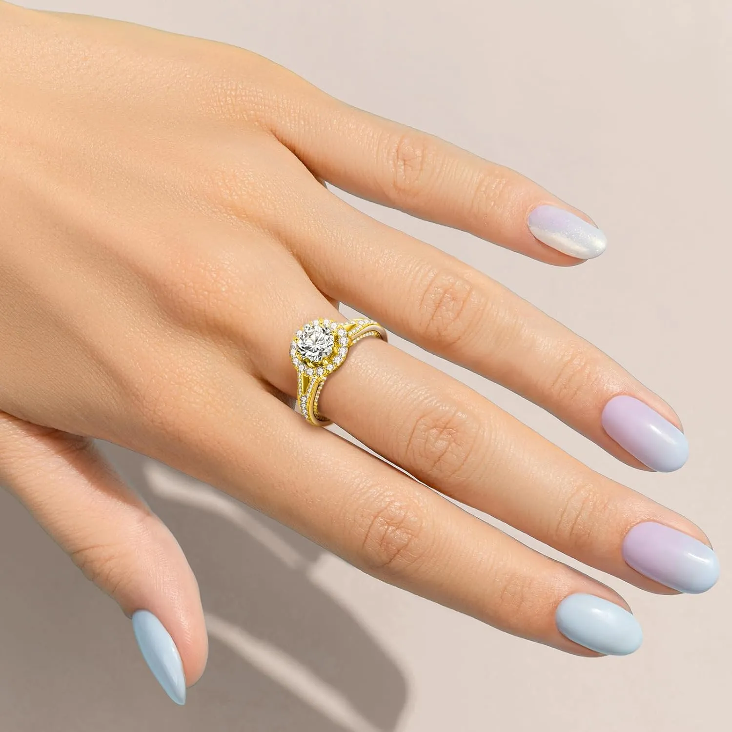 2 Carat Moissanite Rings for Women Solitaire Promise Engagement Ring 925 Sterling Silver Lab Grown Moissanites for Mom/Mother Chiristmas Gift