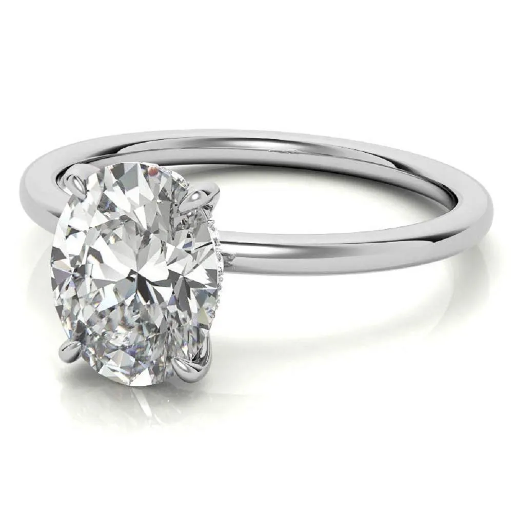 2 CT Oval Solitaire Moissanite Engagement Ring for Women | Platinum Ring | Diamond Wedding Bridal Jewelry | Gift for Her | Anniversary Rings (8)
