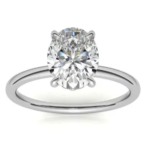 2 CT Oval Solitaire Moissanite Engagement Ring for Women | Platinum Ring | Diamond Wedding Bridal Jewelry | Gift for Her | Anniversary Rings (8)